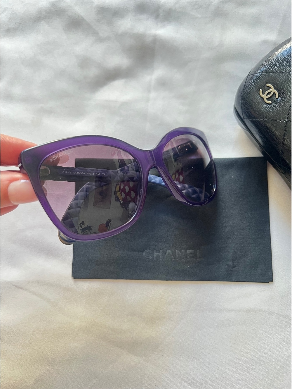 Chanel 5288 Purple Blue Gradient Sunglasses With Case